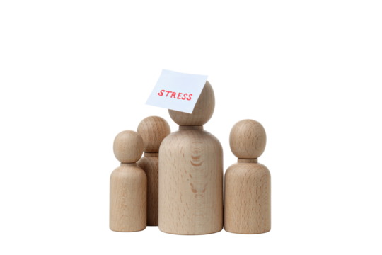 PNG, human figure, stress state concept, isolated on white background.