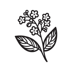 Obraz premium Tree Vector illustration in black and white - Plant Leaf Silhouette Design 