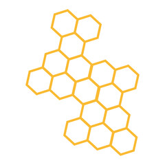 a honeycomb icon on a white background. the design is in a flat style. Vector illustration.