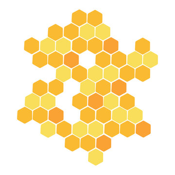 a honeycomb icon on a white background. the design is in a flat style. Vector illustration.