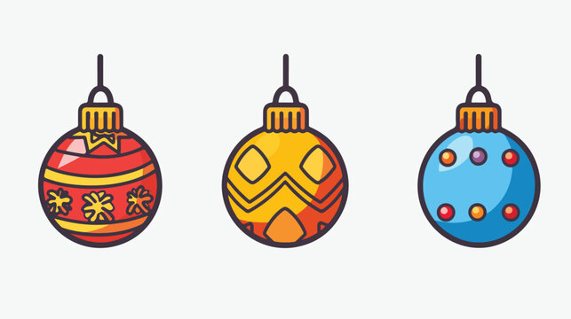 Decoration ball christmas related icon image Flat vector