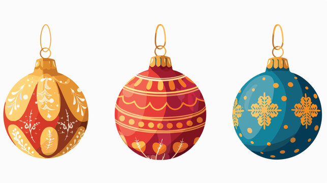 Decoration ball christmas related icon image Flat vector