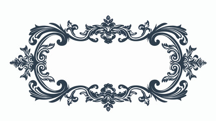 Decorative victorian rustic hand made frame Flat vector