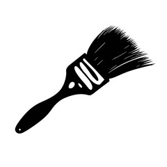 Monochrome paintbrush with paint trace Stock 
