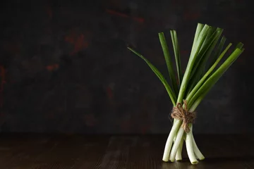  Green onion, concept of fresh vegetable, fresh raw food © Atlas