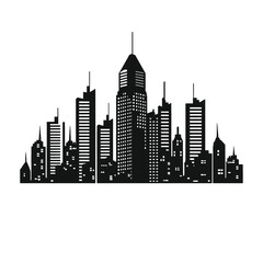 City silhouette vector set. Panorama city background.  