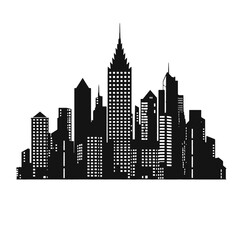 Fototapeta premium City silhouette vector set. Panorama city background. 