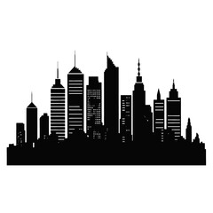 Obraz premium City silhouette vector set. Panorama city background. Skyline urban 