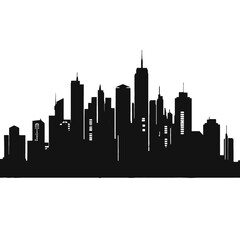 Obraz premium City silhouette vector set. Panorama city background. Skyline urban 