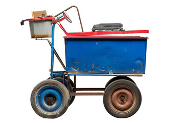 Janitorial Cart On Transparent Background.