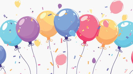Party Balloon flat vector isolated on white background
