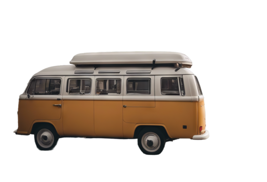 van travel luggage bus vintage retro suitcase old flower child summer love baggage fun sunny vehicle bag revival 60s stack roof rack 70s motor journey camper car trip cartoon holiday