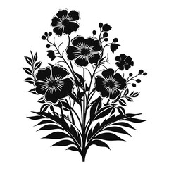 bunch of flowers  Silhouette 