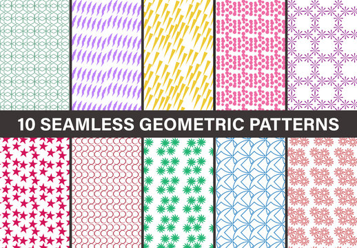 Set of 10 Seamless Patterns