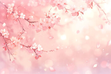 Fototapeta na wymiar Elegant and beautiful cherry blossom background material, Generative AI