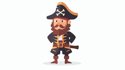 Pirate flat vector isolated on white background 