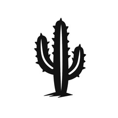 Cactus silhouettes illustrated on white