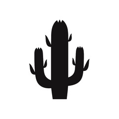 Cactus silhouettes illustrated on white