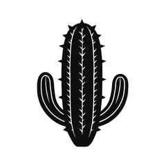 Cactus silhouettes illustrated on white