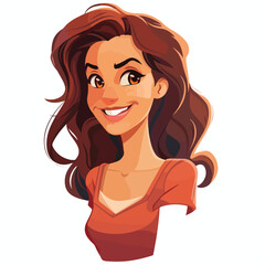 Happy pretty woman icon image cartoon vector 