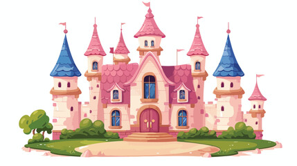 Princess House flat vector isolated on white background