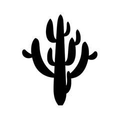 Obraz premium illustration of a silhouette of a cactus, Black cactus silhouettes, Cactus vector, silhouette of cactus