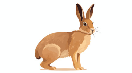 Rabbit isolated on white background flat vector isolated