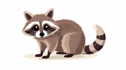 Raccoon isolated on white background .. flat vector isolated