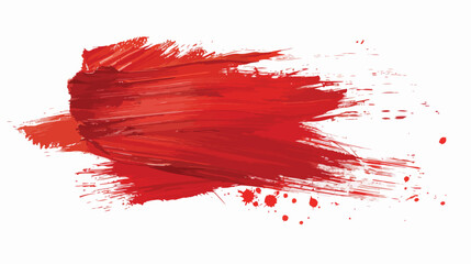 Red brush strokes on the white background flat vector