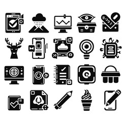 Set of Office and Workplace web icons in line style. Employee, conference, project, document, business, work, support, contact us, productivity strategy, collection. Vector illustration.