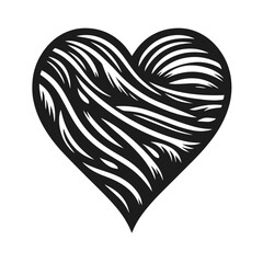 Calligraphic love heart sign. Vector Romantic illustration symbol join, passion and wedding. Calligraphy Design flat element of valentine day. Template for t-shirt, card, invitation
