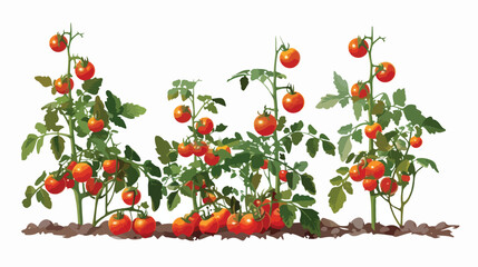 Ripe cherry tomatoes bush with artificial grow light.