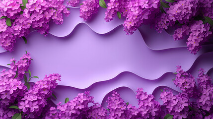 Lilac flowers on a purple background. 