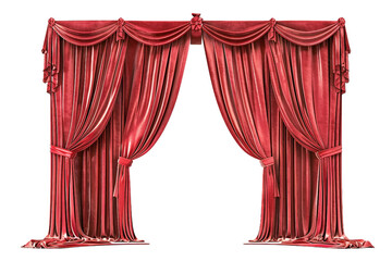 Theater Stage Backdrop On Transparent Background.