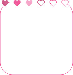 square hearts border frame vector