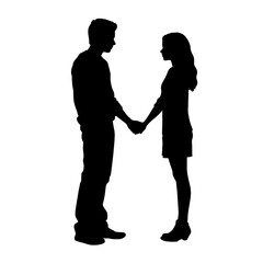couple holding hands Silhouette 