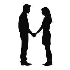 couple holding hands Silhouette 