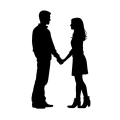 couple holding hands Silhouette 