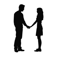 couple holding hands Silhouette 