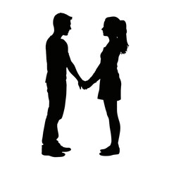 couple holding hands Silhouette 