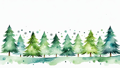 Beautiful christmas trees with copy space on white