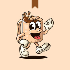 Coffee Cup Cartoon Mascot Logo