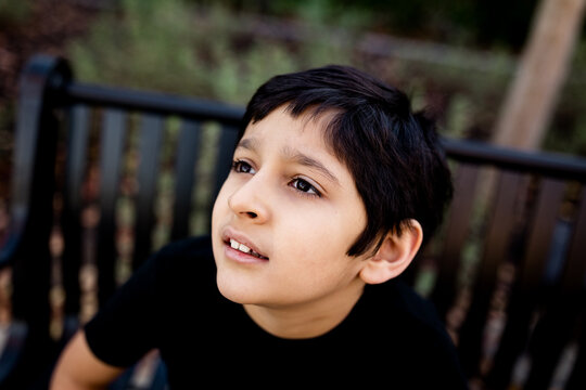 Portrait of Eight Year Old Autistic Boy in San Diego