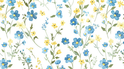 Shabby Chic Forget Me Not Paper flat vector isolated