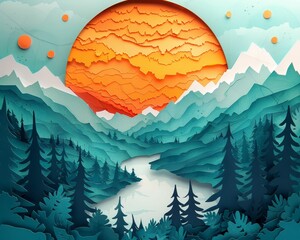 Handmade Stationery Golden Hour Warmth Paper Craft  Travel and Adventure Posters ,