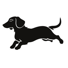 Dachshund dog. Vector black silhouette.