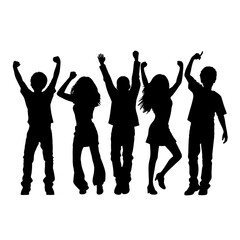 Vector silhouette  of dancing people 