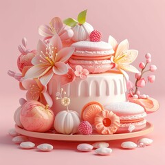 Nutrition and diet Frosted Pastels Romanticism Inviting 3D Models ,