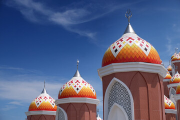 99 kubah mosque or 99 golden dome mosque at losari beach, makassar, indonesia