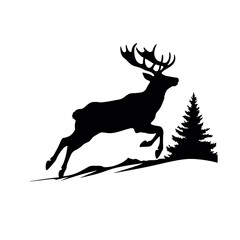 Deer leaping Silhouette 